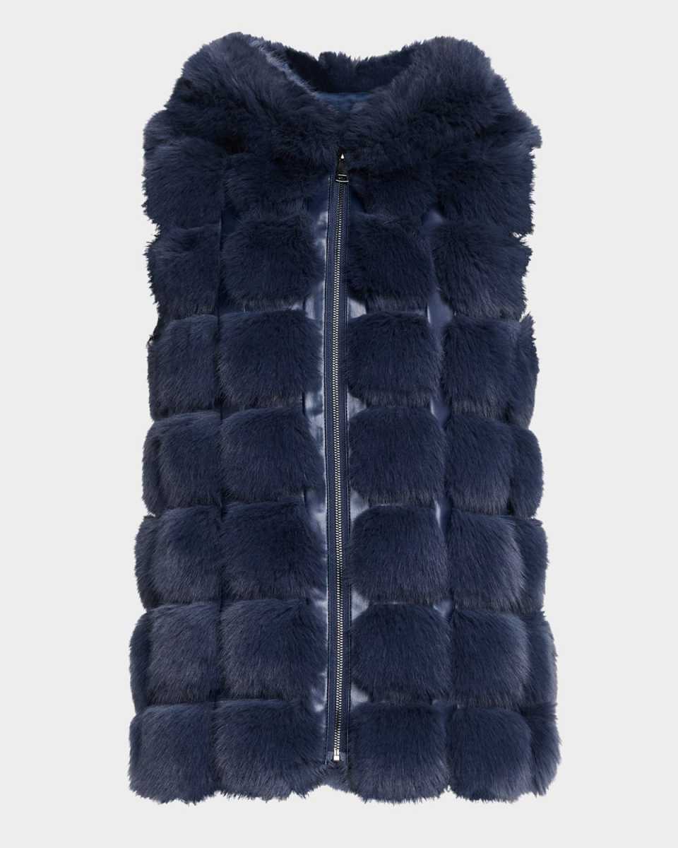 The Adrienne Faux Fur Hooded Vest